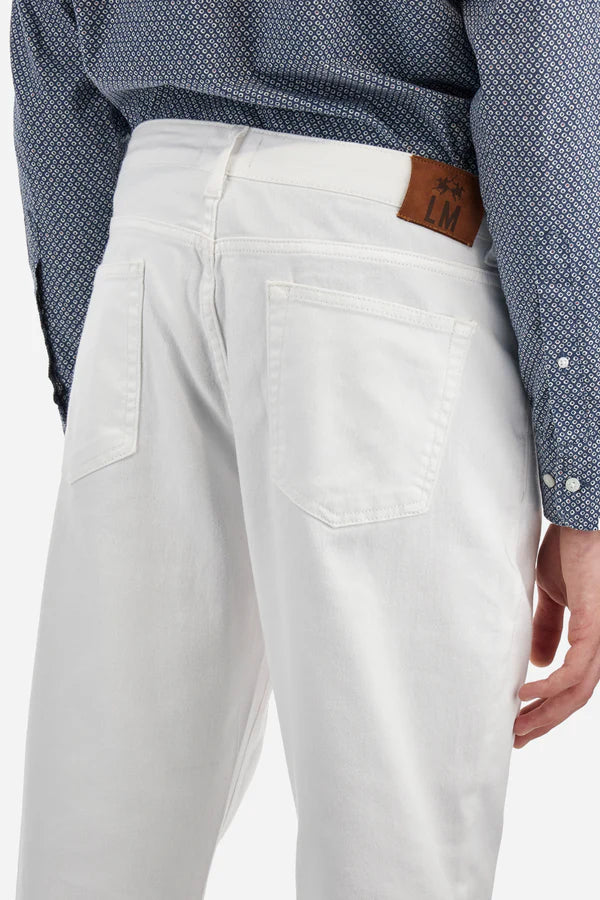 La Martina Jeans Stretch Cotton Drill in Regular Fit - Yuszef | White