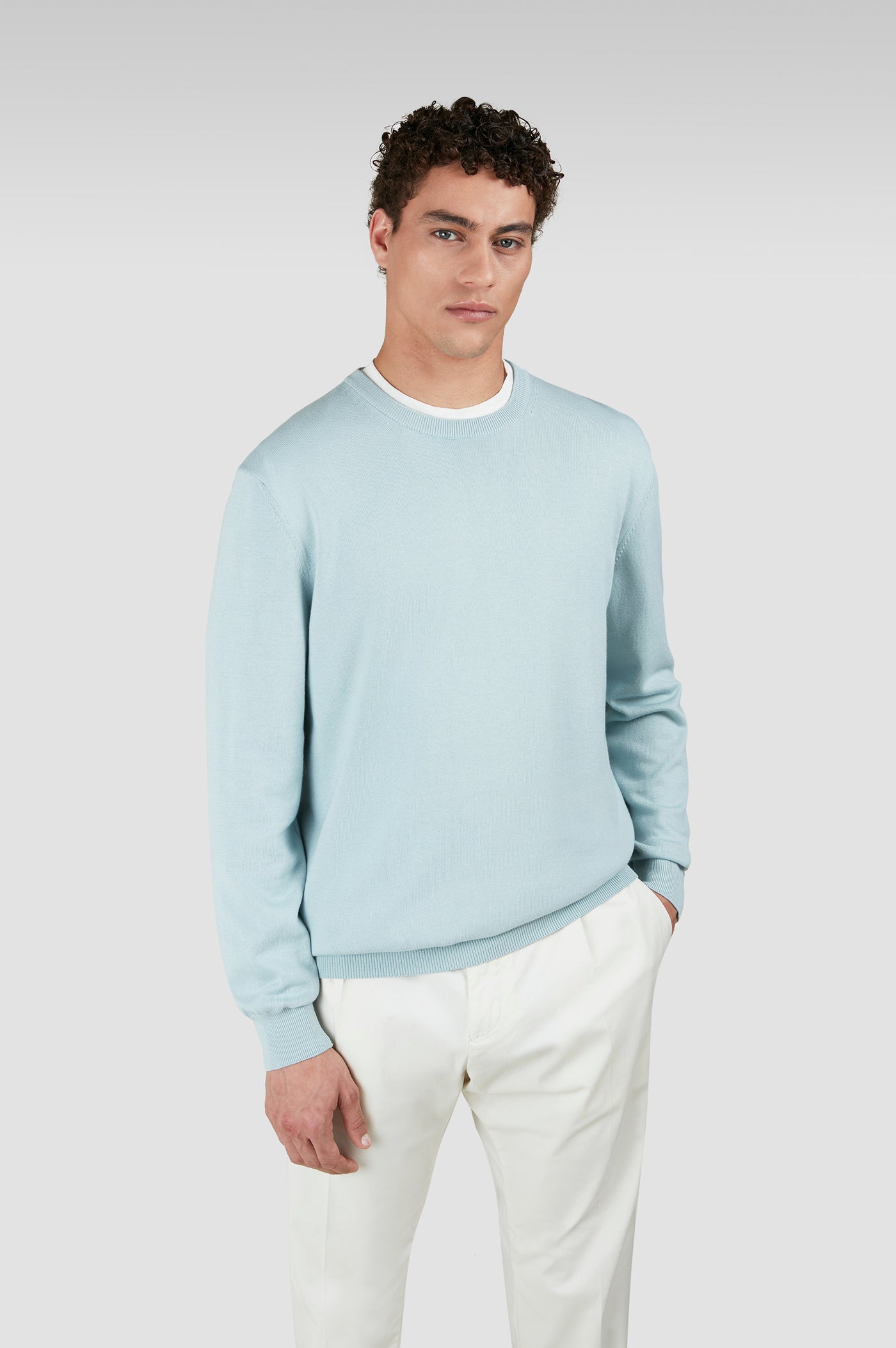 Paul & Shark Garment Dyed Pima Cotton Crewneck Sweater | Ether Blue