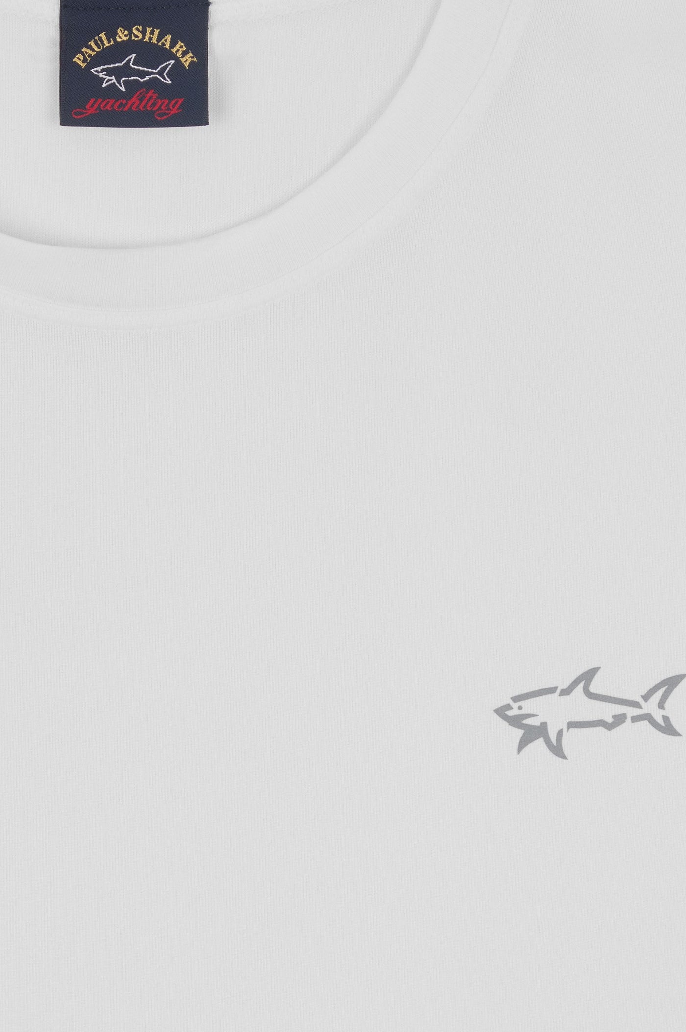 Paul & Shark Seaqual Yarn T-shirt with Shark Reflex Print | White