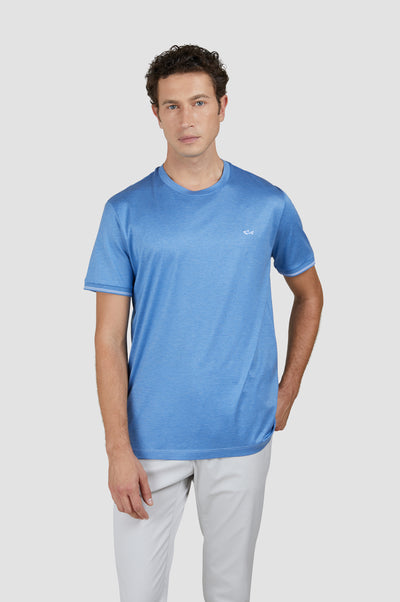 Paul & Shark Double Mercerised Jersey Cotton T-shirt | Blue