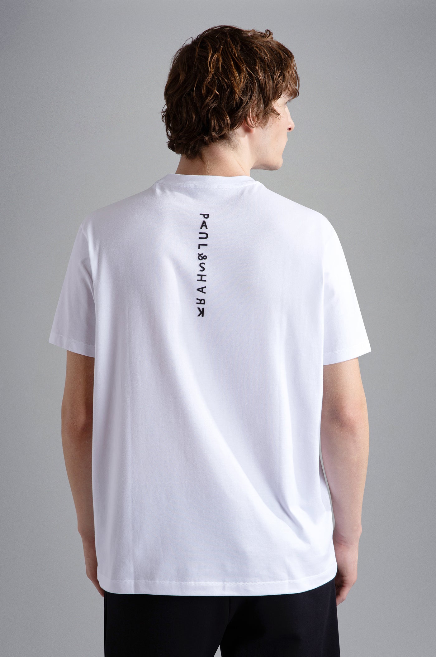 Paul & Shark Cotton Jersey T-shirt with Embroidery and P&S Print | White