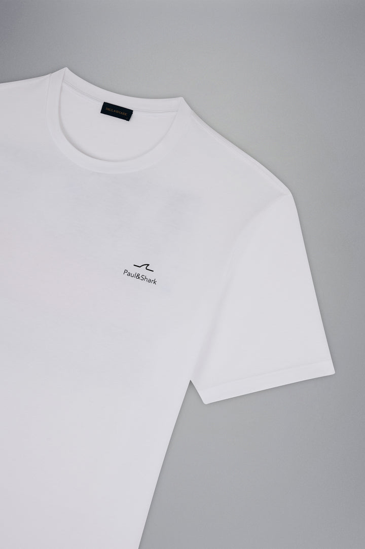 Paul & Shark Cotton Jersey T-shirt with Sail Print | White