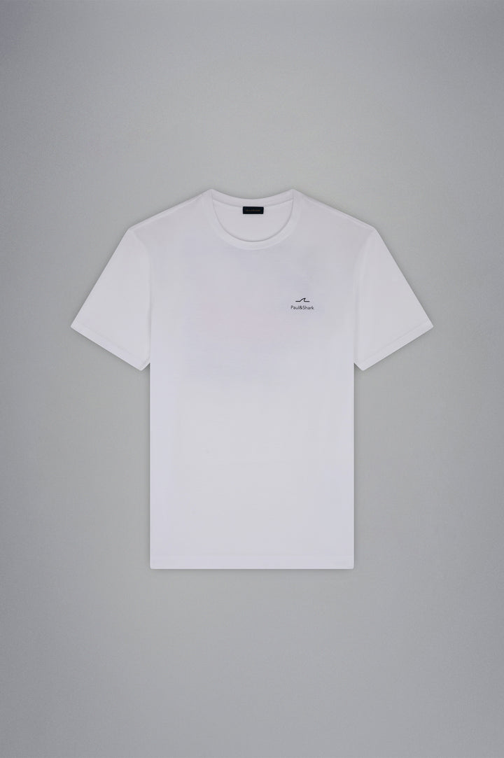 Paul & Shark Cotton Jersey T-shirt with Sail Print | White
