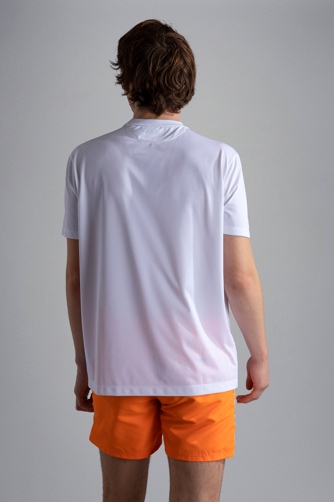 Paul & Shark Seaqual® Yarn T-shirt with Shark and Save the Sea Print | White