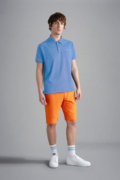 Paul & Shark Seaqual Pique Polo Shirt with Reflex Print | Blue