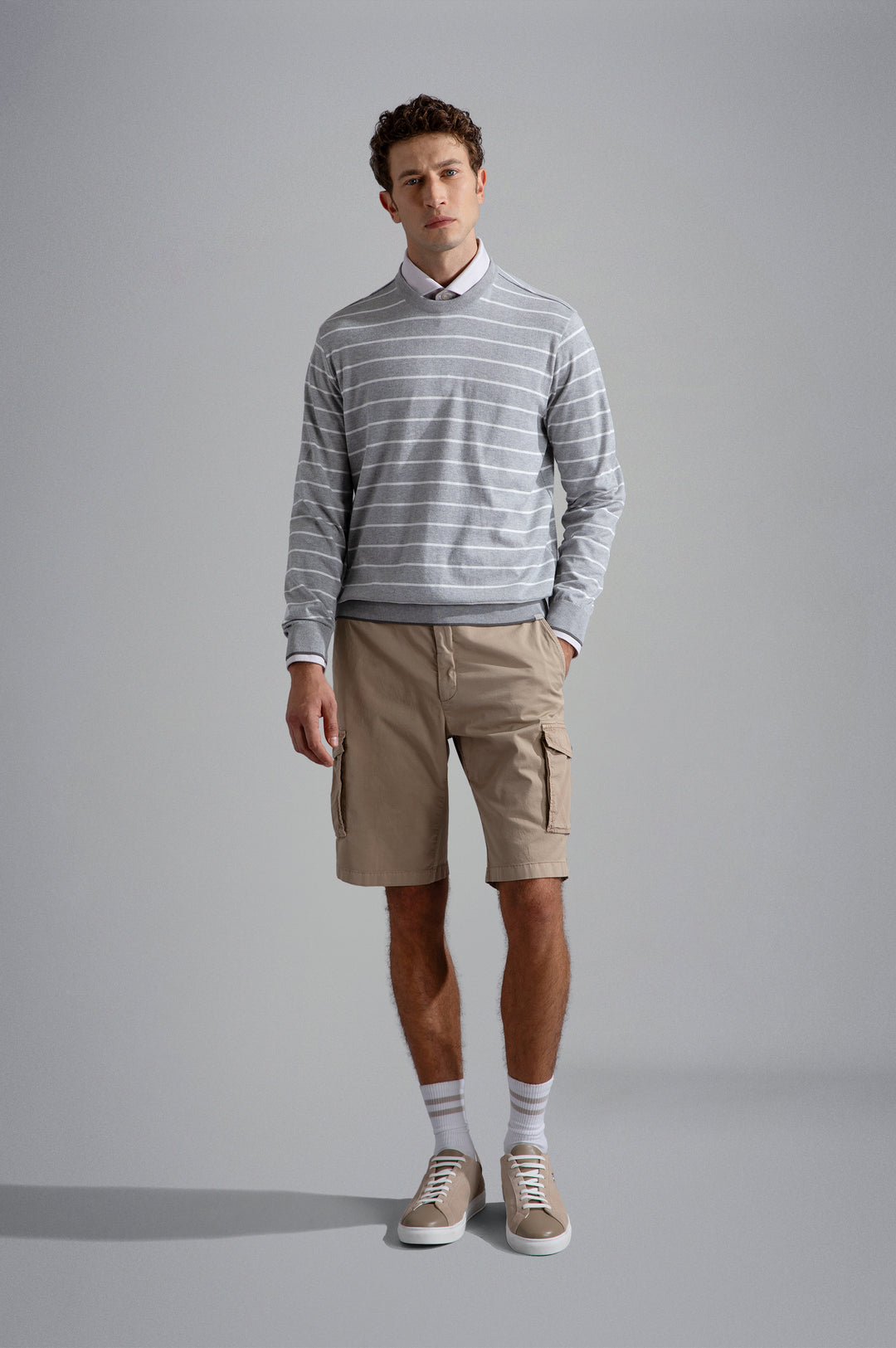 Paul & Shark Cotton Poplin Shirt with Metallic Shark | White