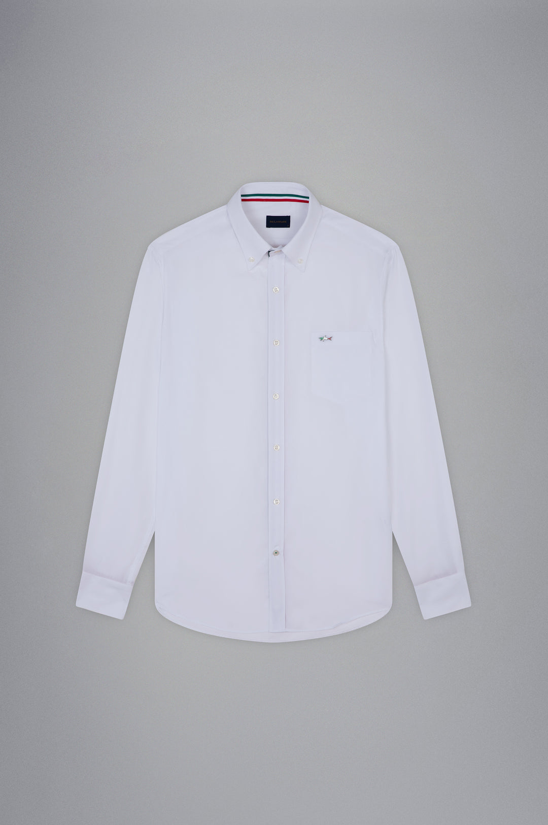Paul & Shark Cotton Poplin Shirt with Metallic Shark | White