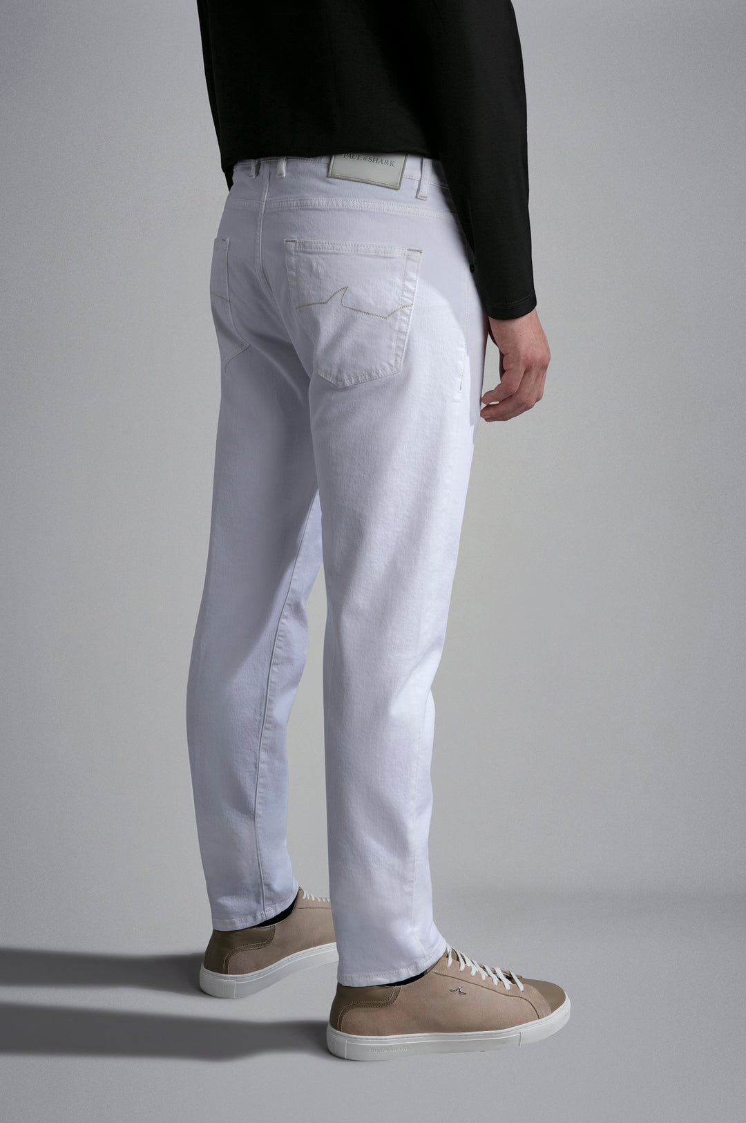 Paul & Shark White Rivet Stretch Jeans | White