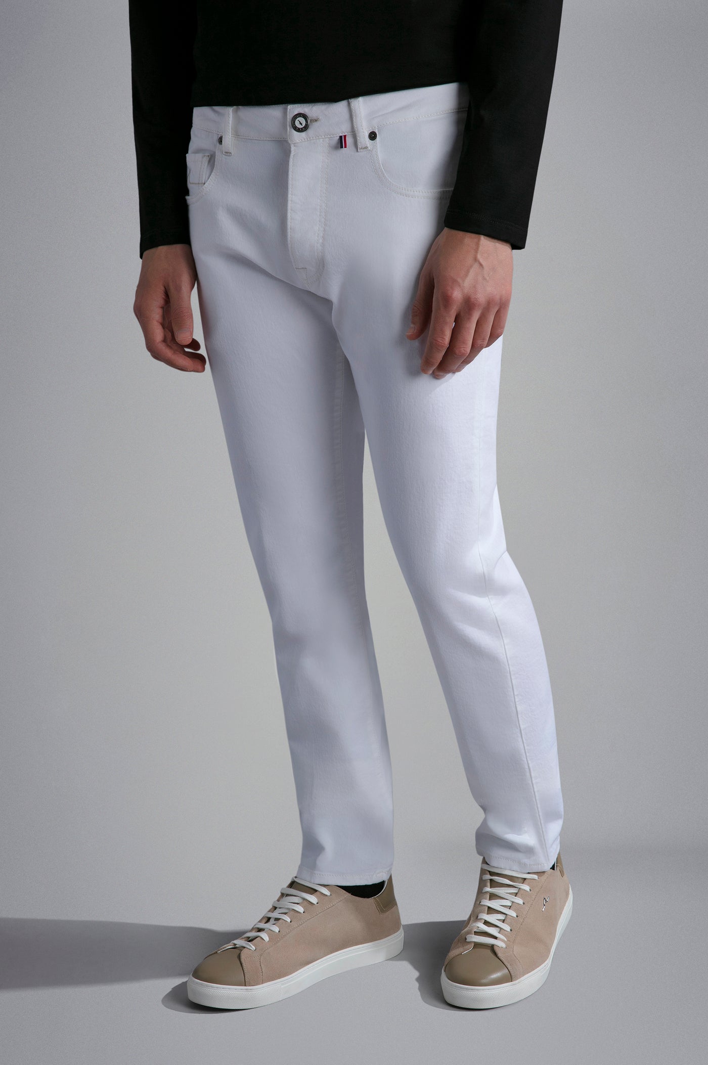Paul & Shark White Rivet Stretch Jeans | White