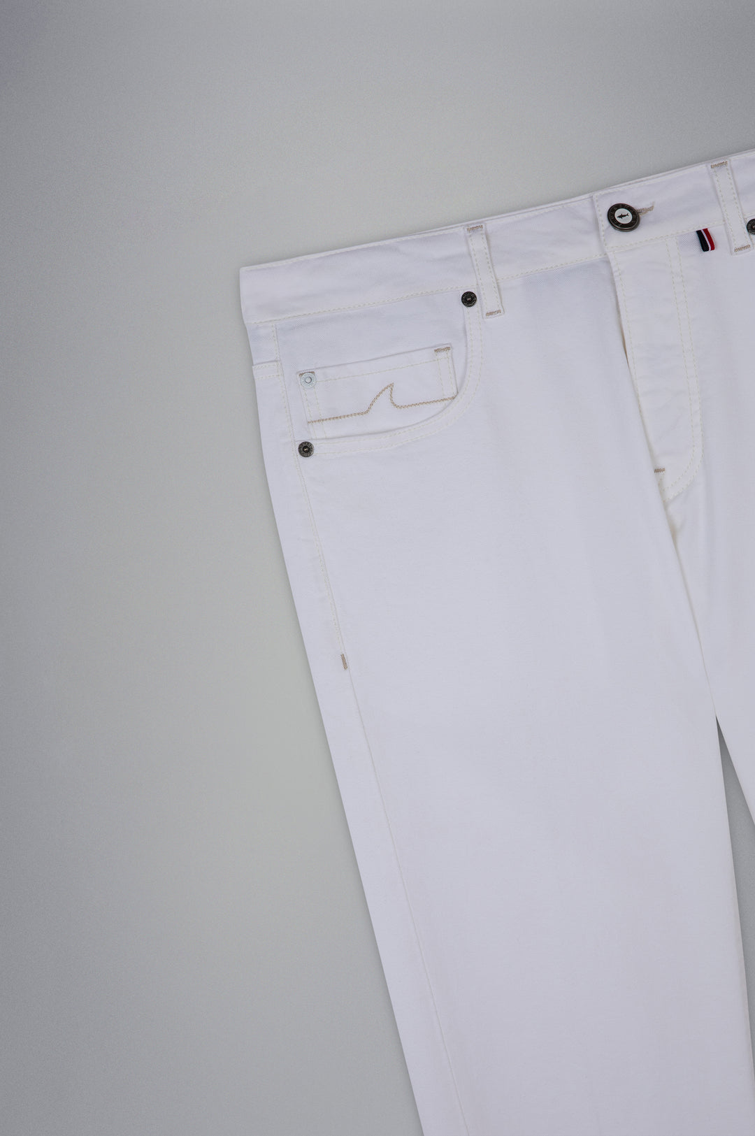 Paul & Shark White Rivet Stretch Jeans | White