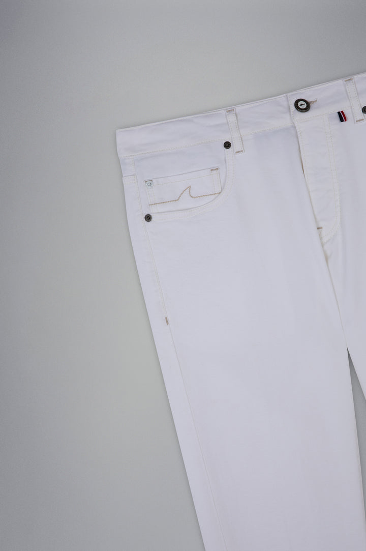 Paul & Shark White Rivet Stretch Jeans | White