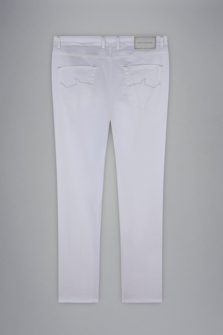 Paul & Shark White Rivet Stretch Jeans | White