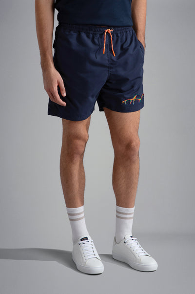 Paul & Shark Save the Sea Embroireded Swim Shorts | Navy