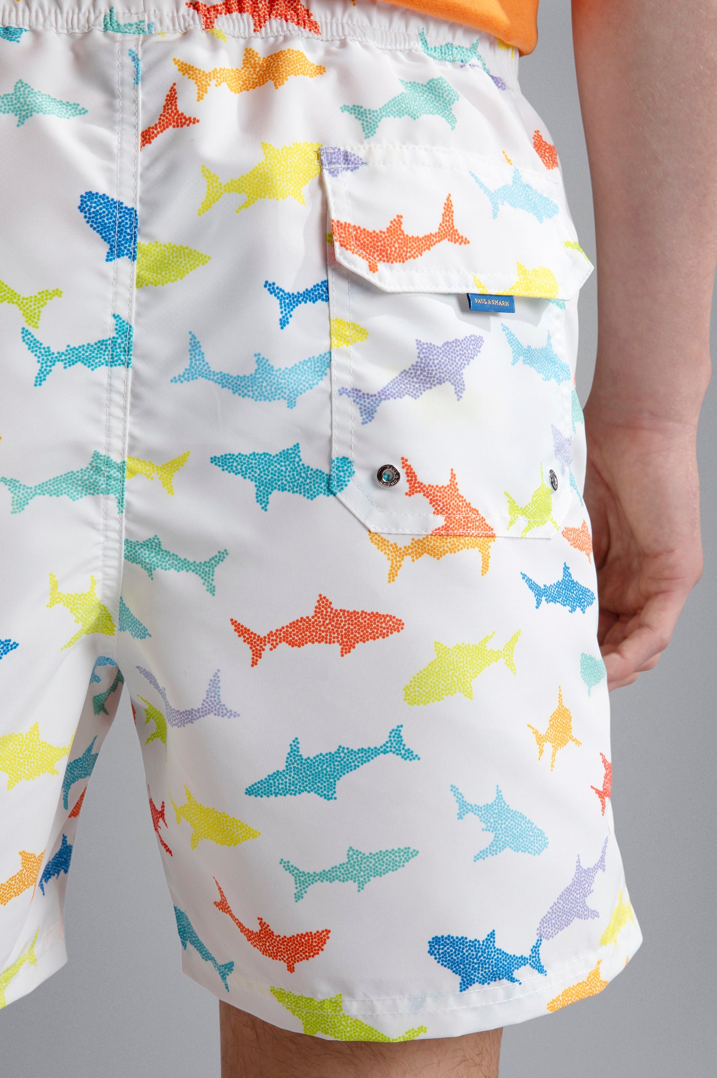 Paul & Shark Swimshorts with Sharks | Multicolor