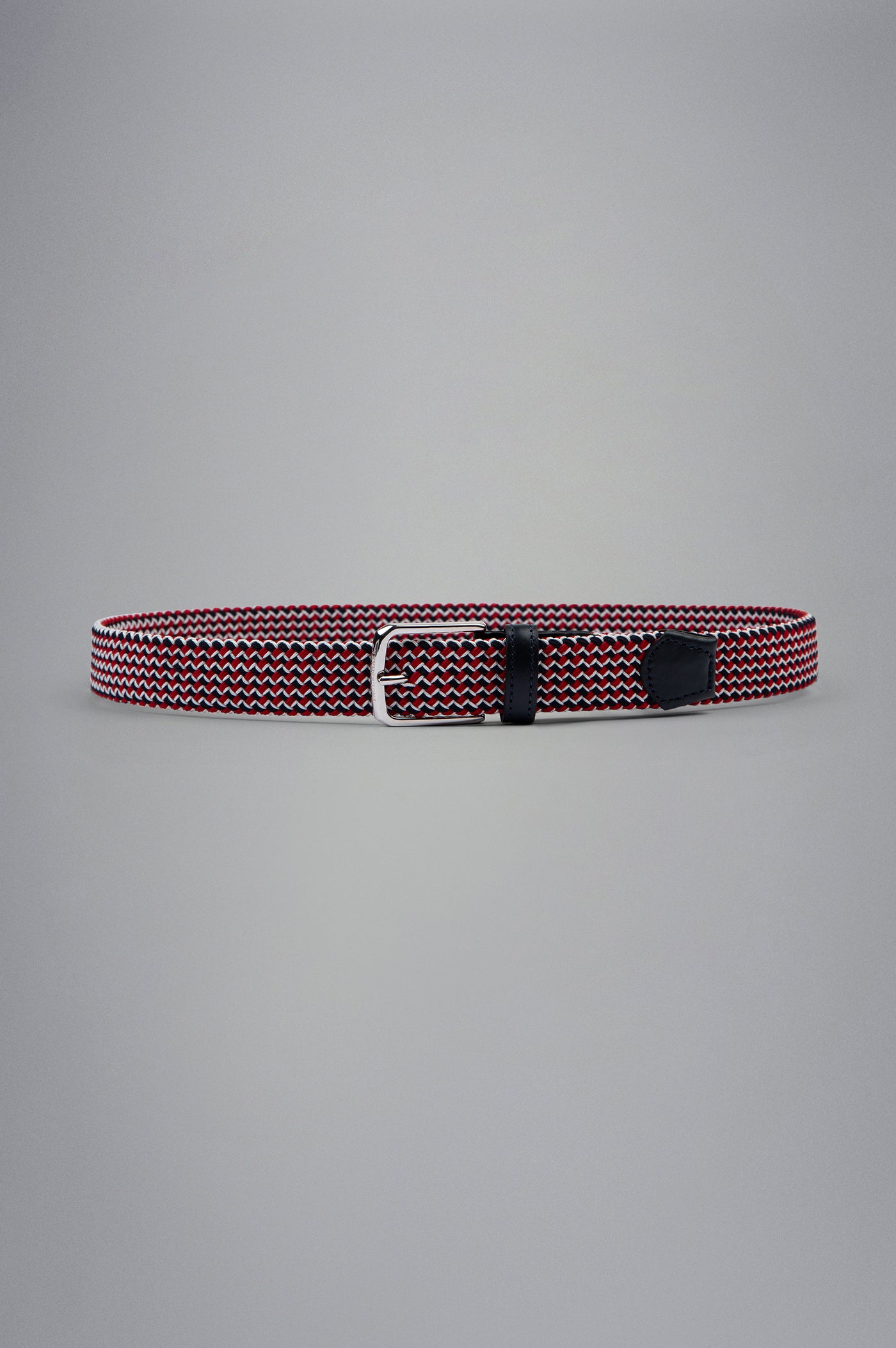 Paul & Shark Leather Trimmed Woven Elastic Belt | Red