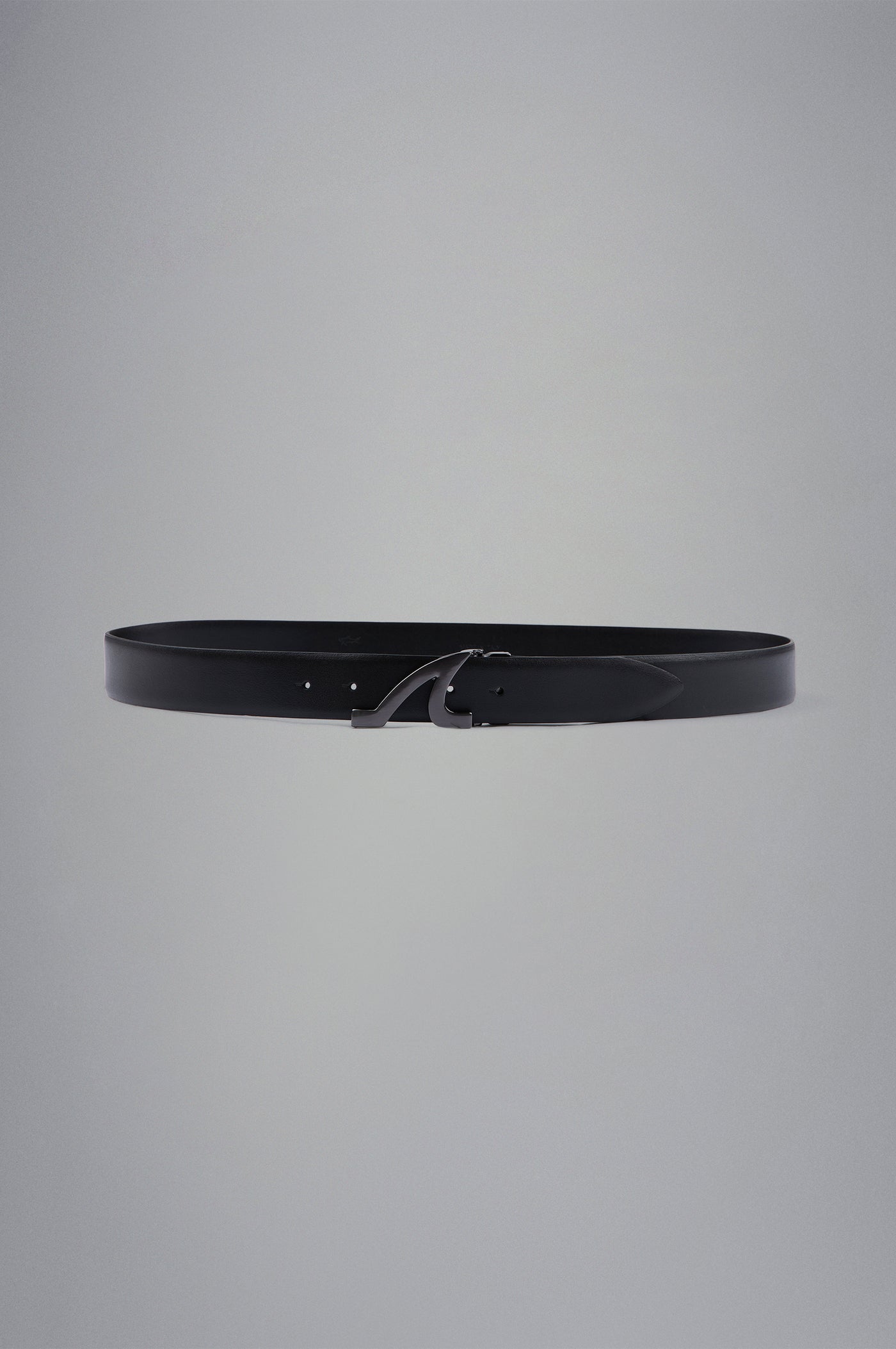 Paul & Shark Leather Belt with Fin Buckle | Black