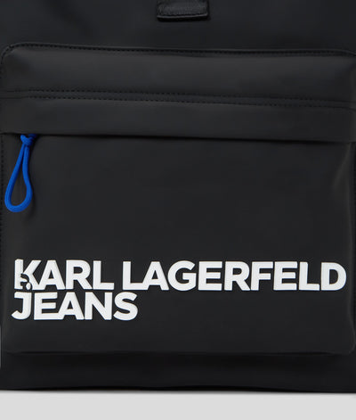 Karl Lagerfeld Utility Coated Roll Top Backpack | Black