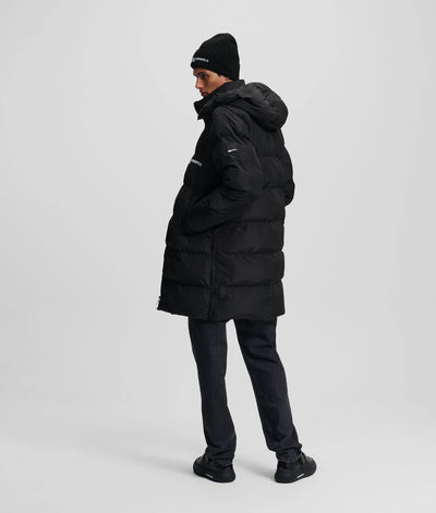 Karl Lagerfeld Hooded Long Line Puffer Coat | Black