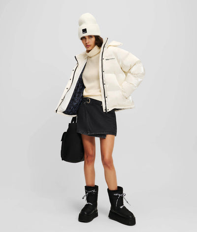 Karl Lagerfeld Pearlized Puffer Jacket | Off White