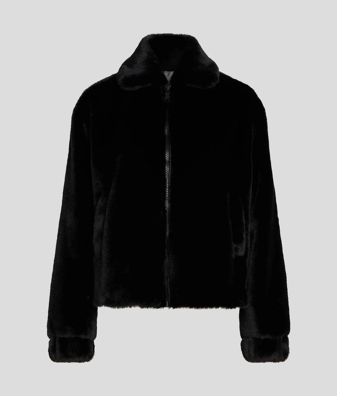 Karl Lagerfeld Faux Fur Jacket | Black