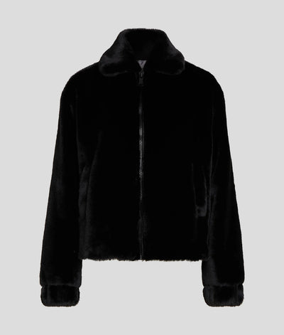 Karl Lagerfeld Faux Fur Jacket | Black