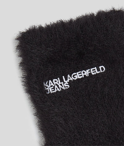 Karl Lagerfeld Women's Fluffy Gloves | Black