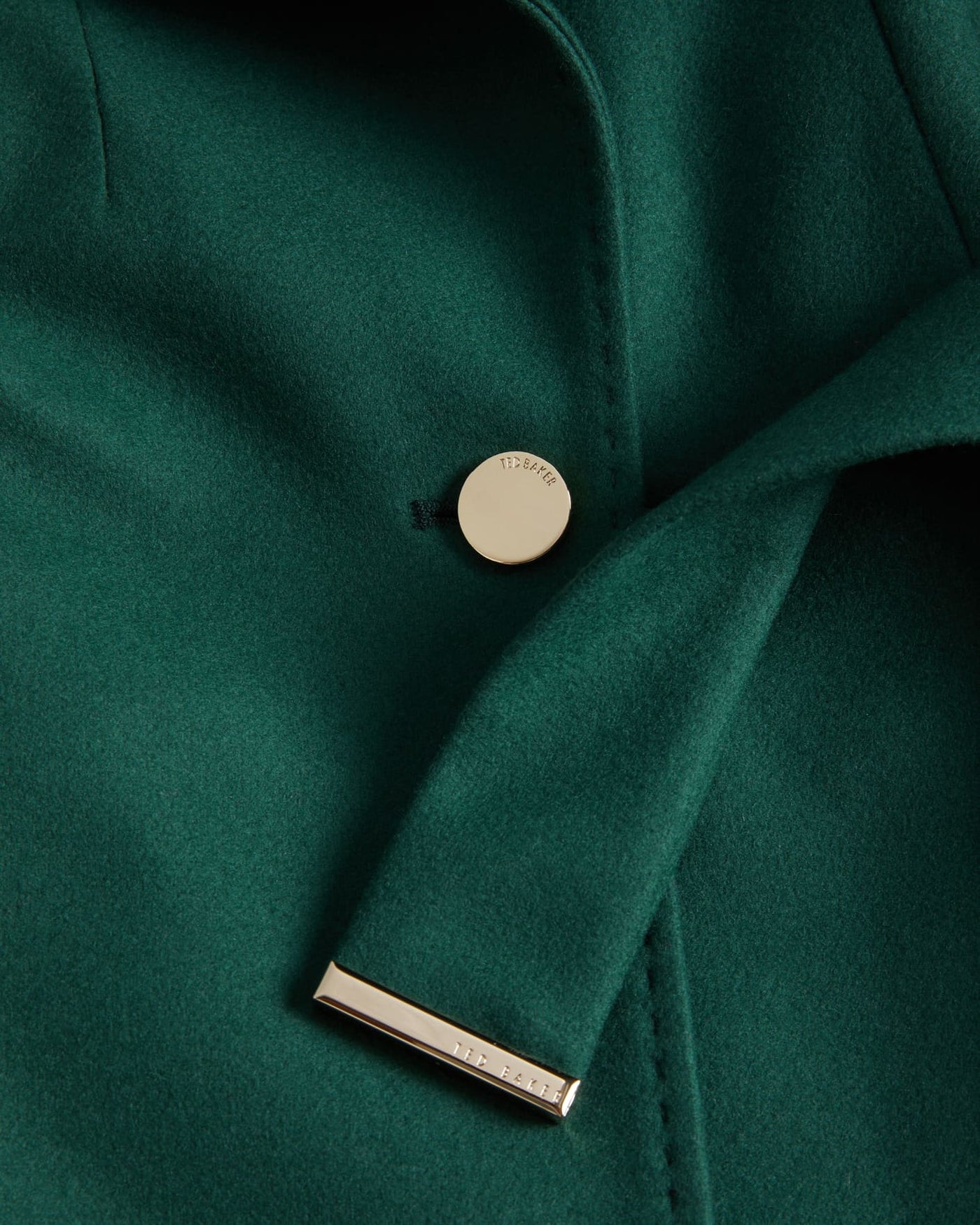 Ted Baker Rose Wool Wrap Midi Coat | Dark Green