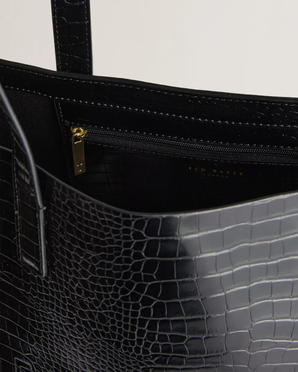 Ted Baker Croccon Croc Detail Large Icon Bag | Black