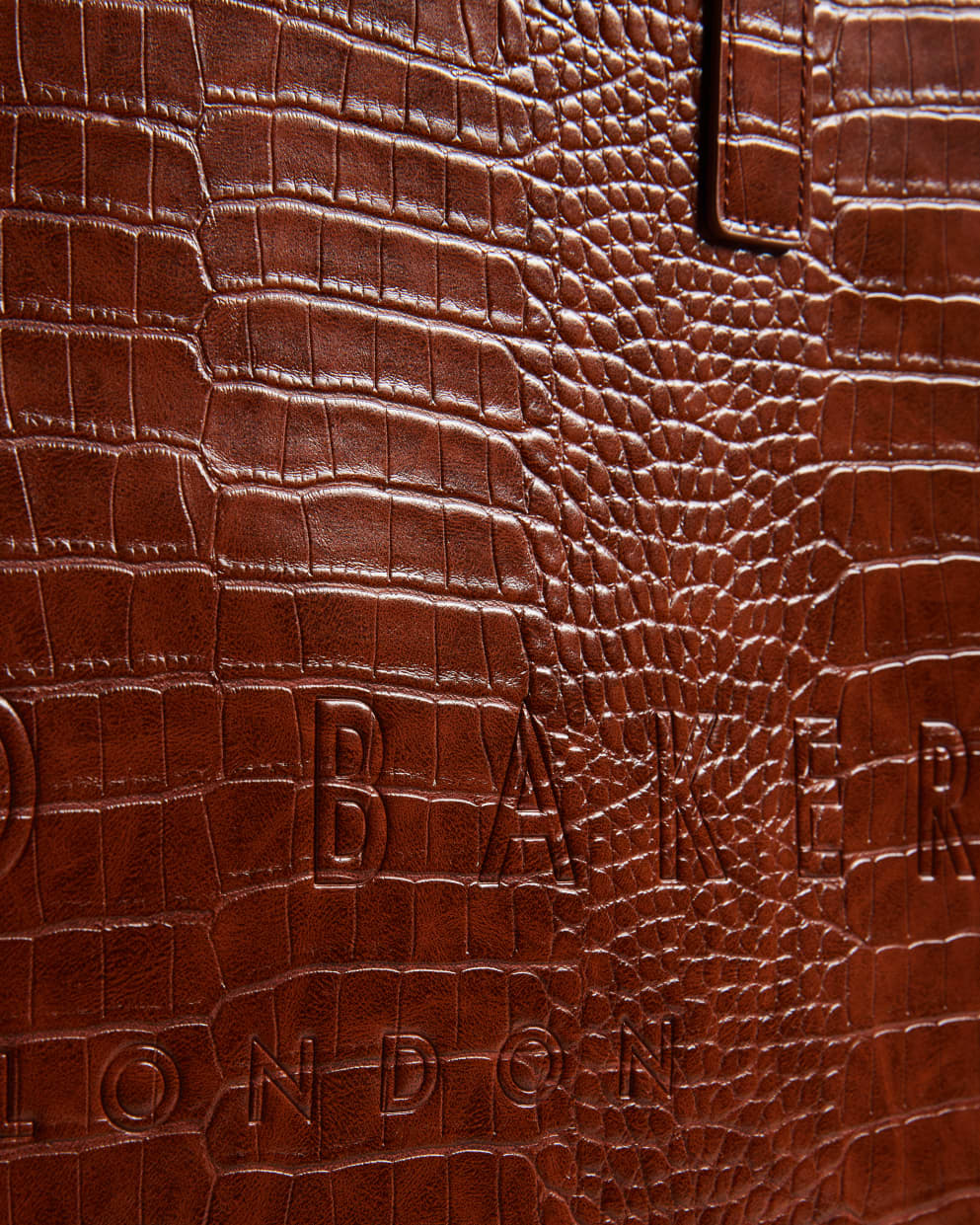 Ted Baker Croccon Croc Detail Large Icon Bag | Dark Tan