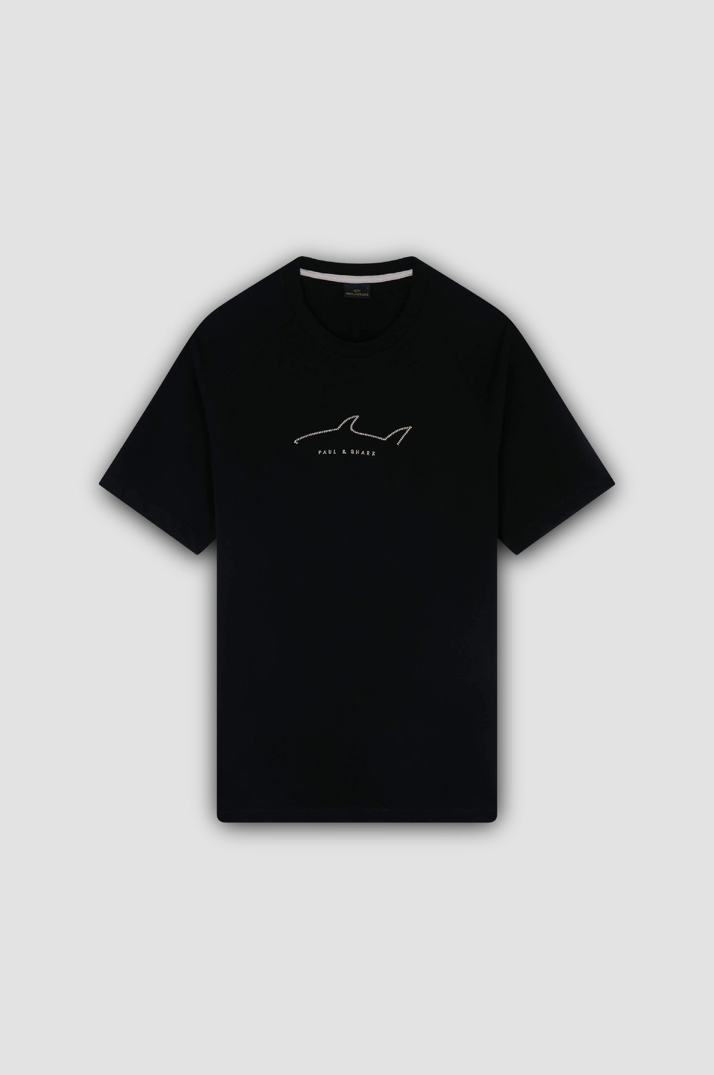 Paul & Shark Embroidered Fin Cotton Jersey T-shirt | Black