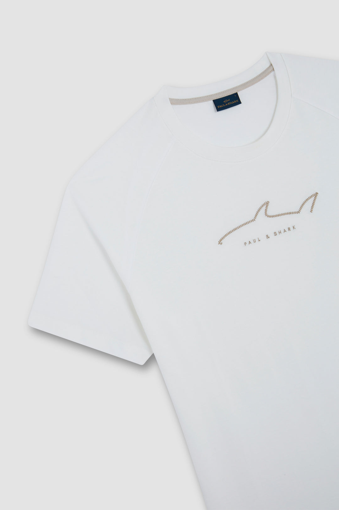 Paul & Shark Embroidered Fin Cotton Jersey T-shirt | Cream