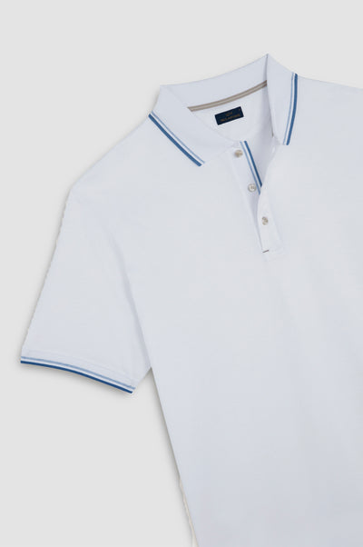 Paul & Shark Double Mercerised Jersey Cotton Polo Shirt | White