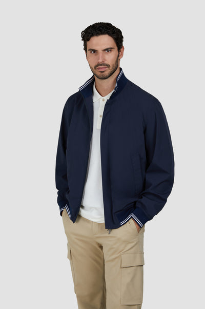 Paul & Shark Typhoon® RE 4x4 Stretch Bomber with Striped Trims | Navy