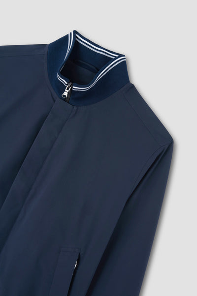 Paul & Shark Typhoon® RE 4x4 Stretch Bomber with Striped Trims | Navy