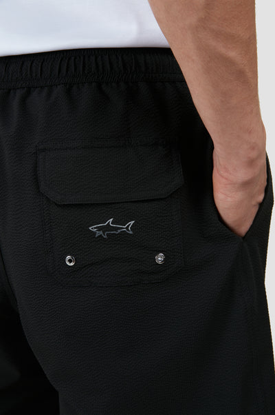 Paul & Shark Swim Shorts with Reflective Shark | Black