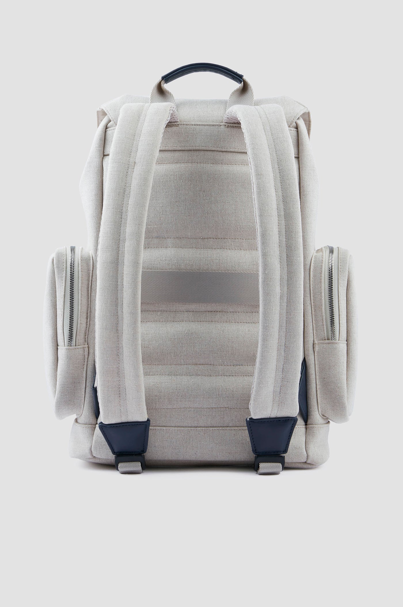 Paul & Shark Canvas Backpack with Leather Trim | Beige