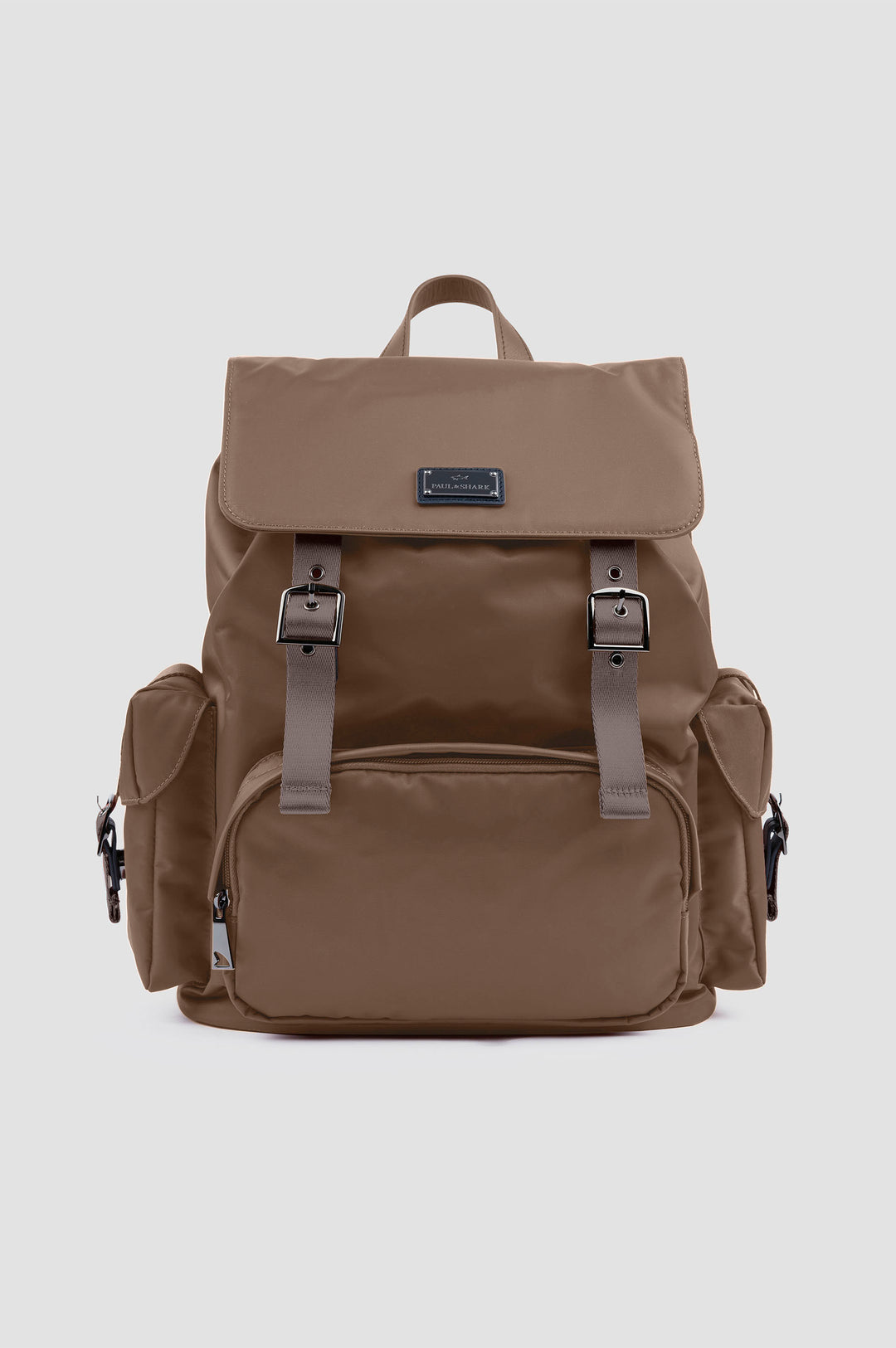 Paul & Shark Utility Nylon Bag with Leather Trim | Beige