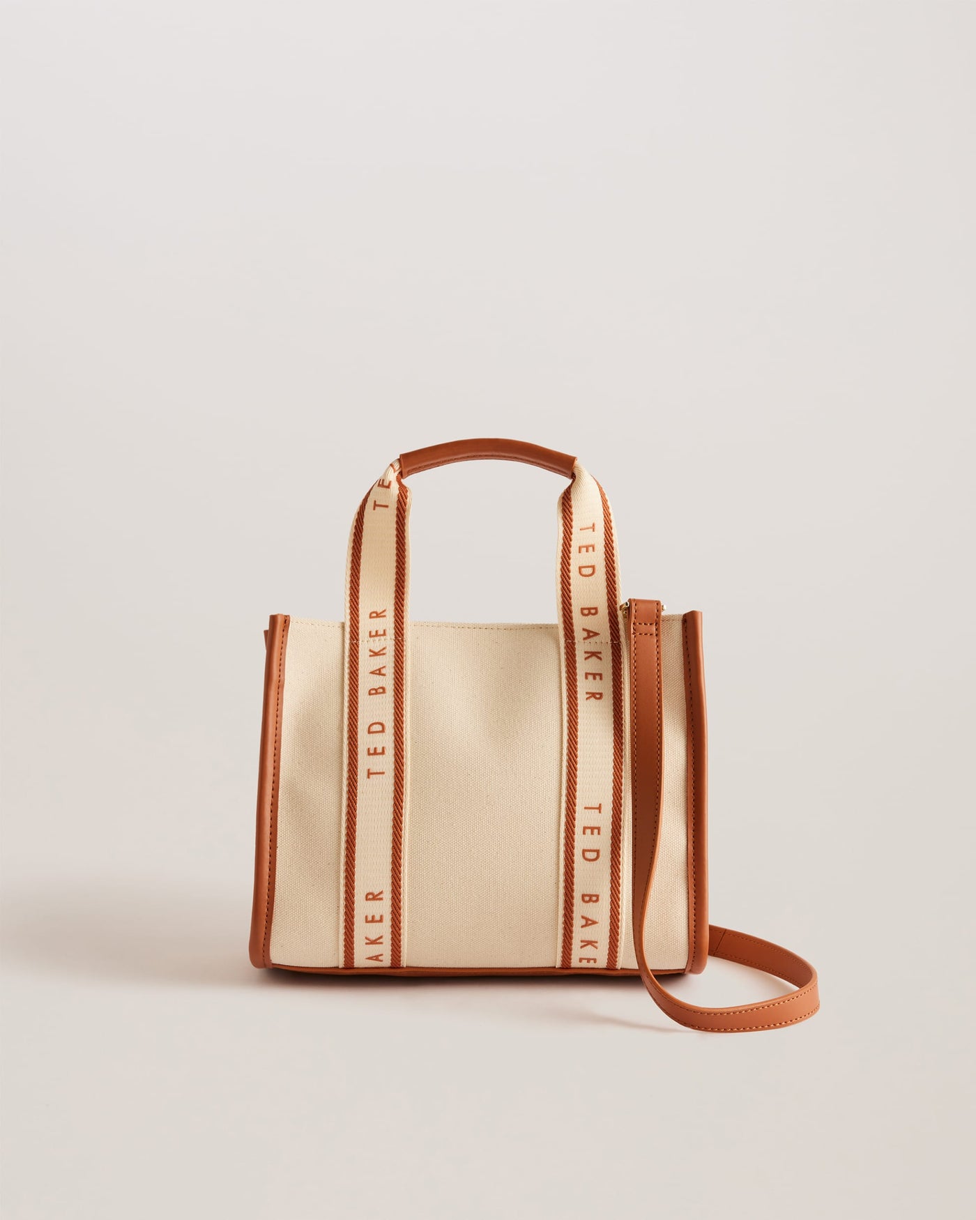 Ted Baker Georjea Branded Webbing Canvas Small Tote | Natural