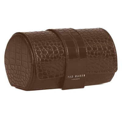 Ted Baker Cliive Croc Effect Watch Roll Case | Brown Chocolate