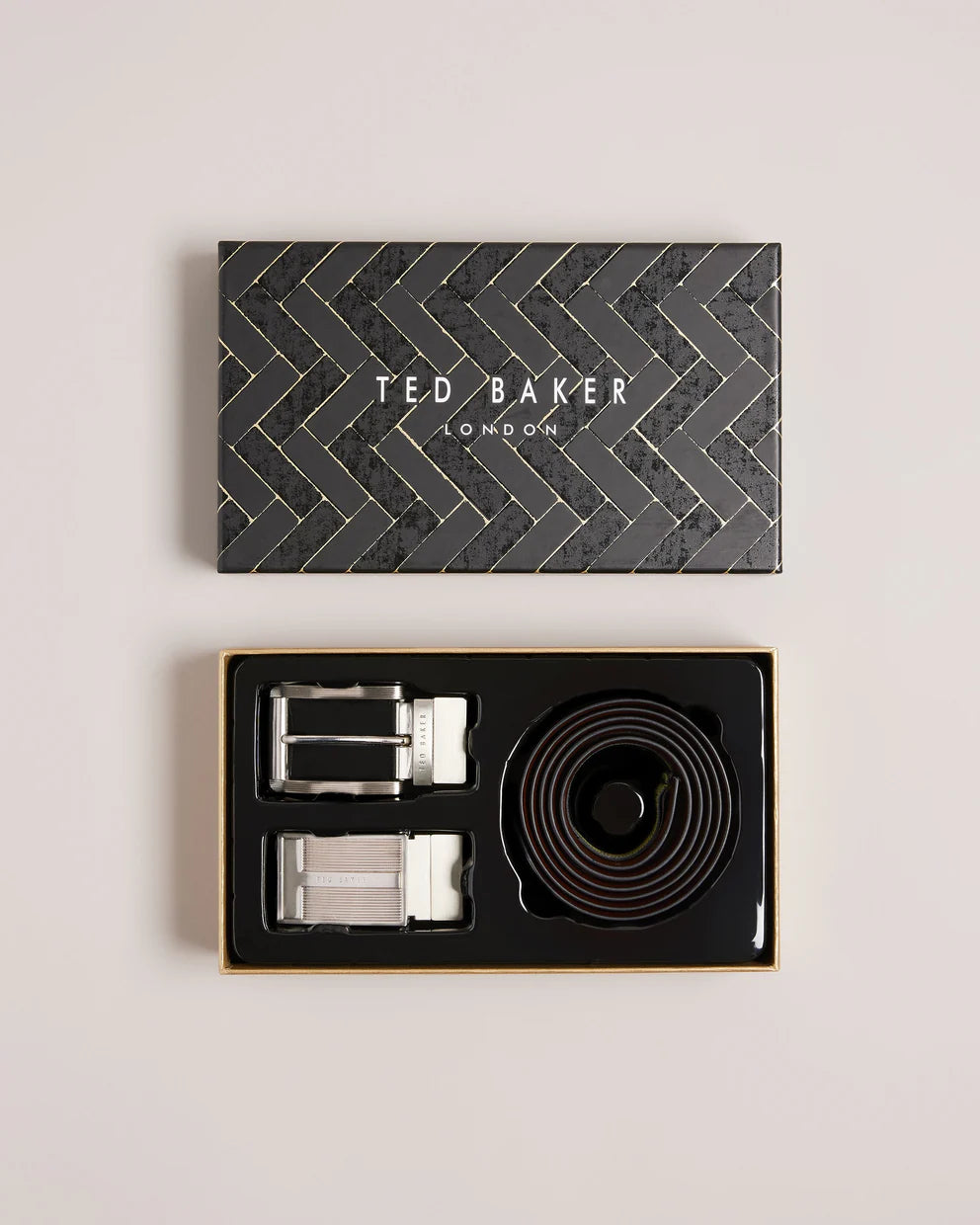 Ted Baker Newbey Belt In A Box | Black/Brown
