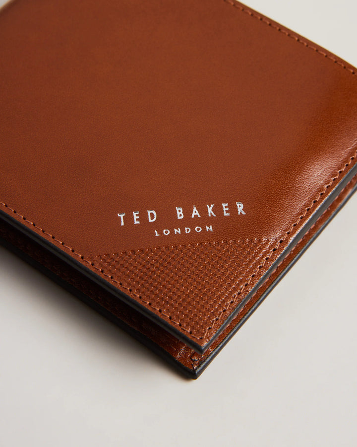 Ted Baker Embossed Corner Leather Coin Wallet | Tan
