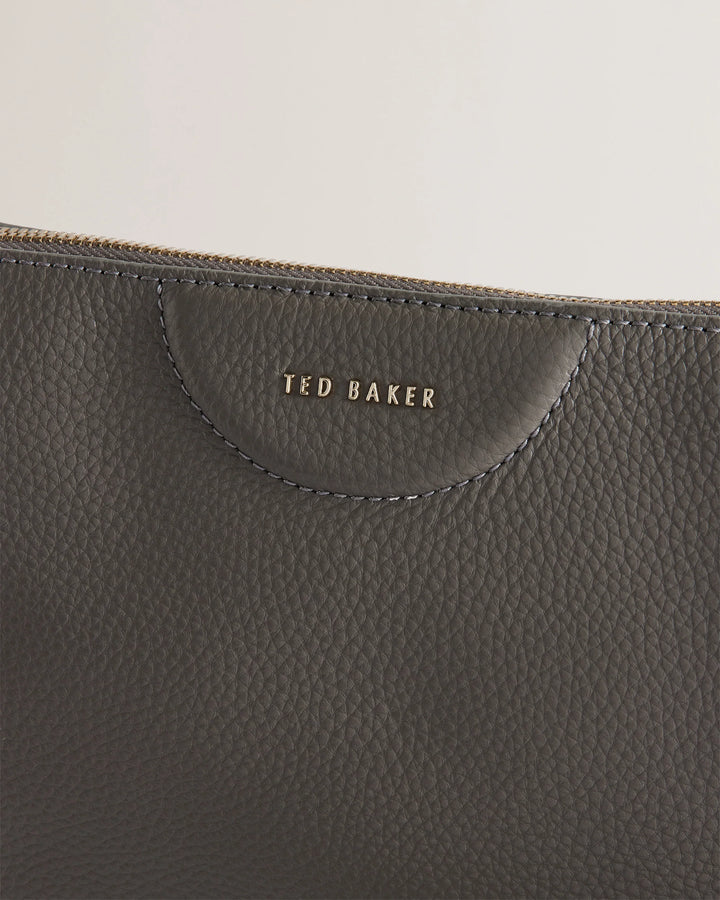 Ted Baker Esille Branded Webbing Crossbody Leather Bag | Mid Grey