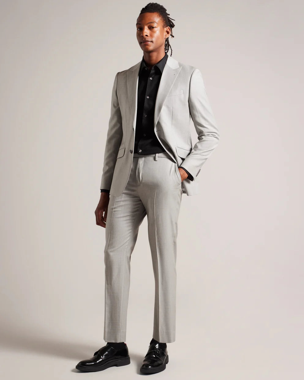 Ted Baker Lecce Long Sleeve Textured Stripe Shirt | Black
