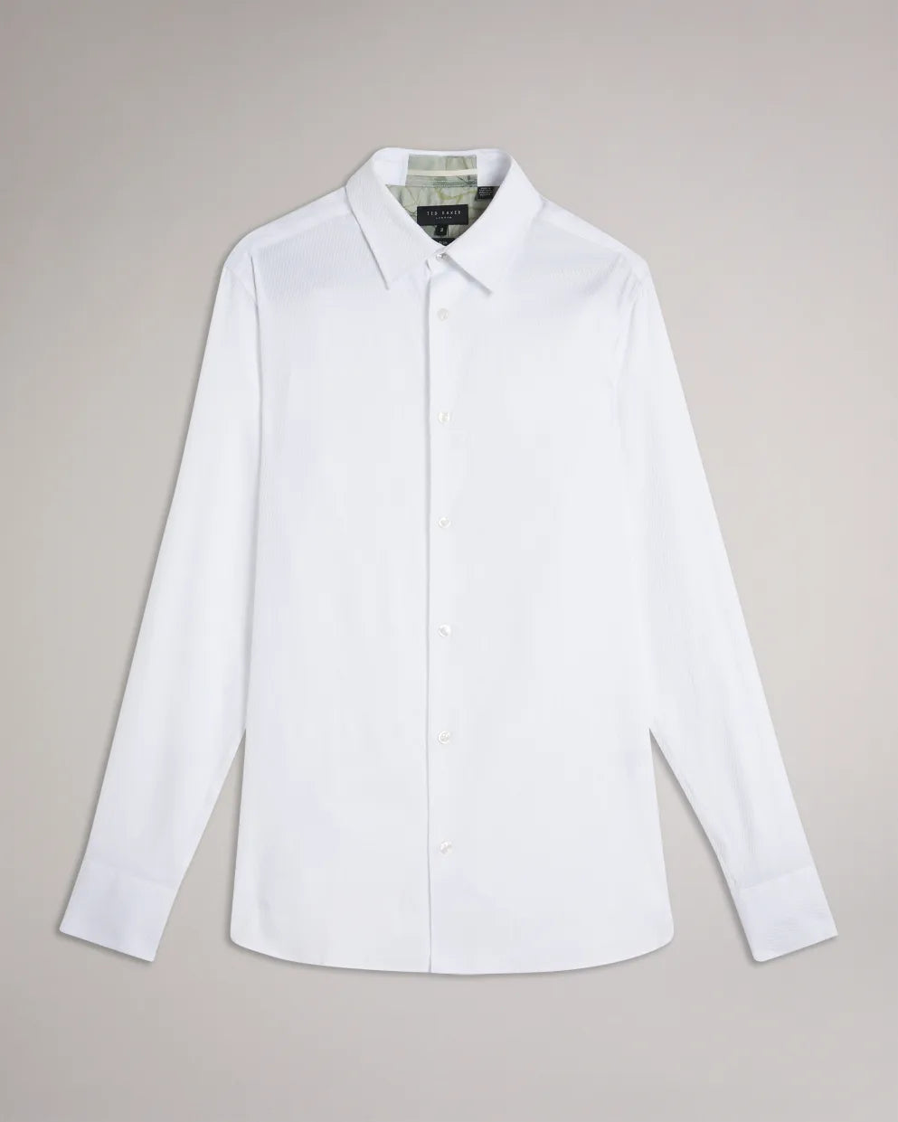 Ted Baker Lecce Long Sleeve Textured Stripe Shirt | White