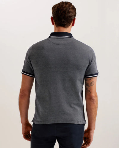 Ted Baker Helta Stripe Detail Slim Fit Polo Shirt | Navy