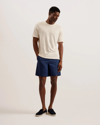 Ted Baker Brixtun Linen Blend Elasticated Shorts | Navy