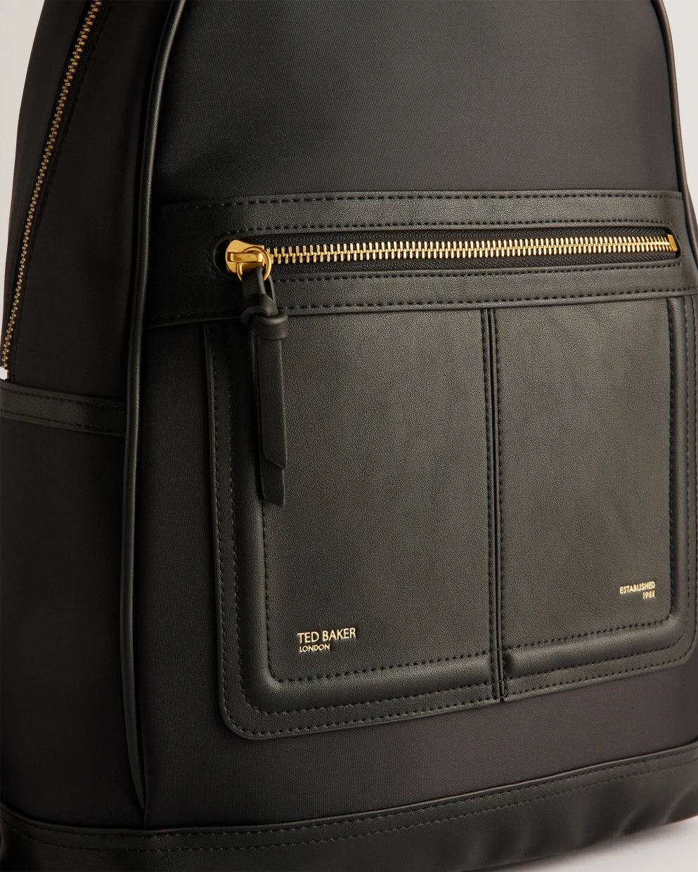 Ted Baker Voella Large Nylon PU Detail Backpack | Black