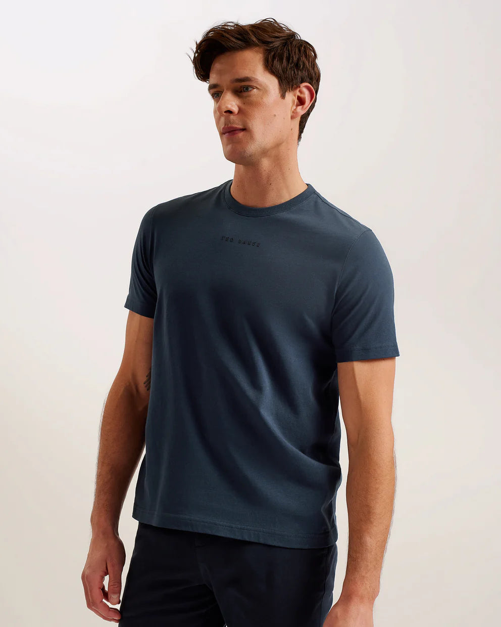 Ted Baker Wiskin Branded Regular Fit T-Shirt | Navy