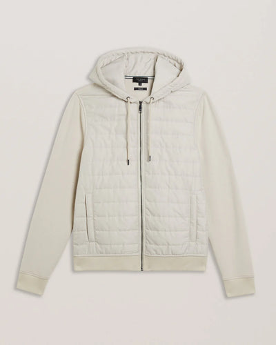 Ted Baker Adburys Regular Quilted Zip Hoodie | Beige