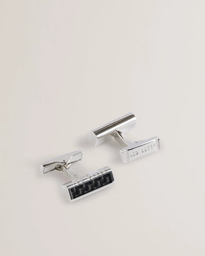 Ted Baker Carbie Carbon Fibre Cufflinks | Silver